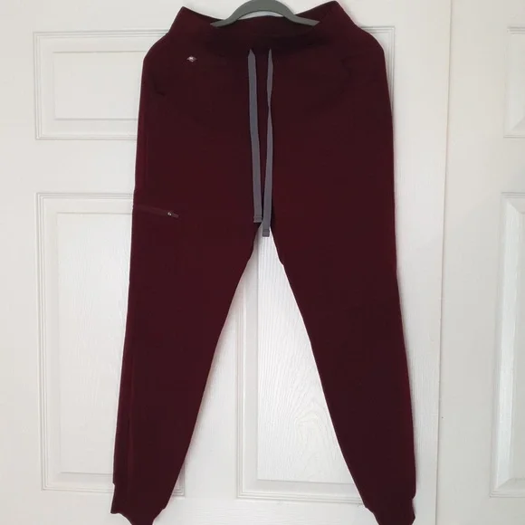 Figs Deep Red Scrub Set (Top & Pants) - Picture 5 of 6